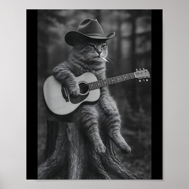 Cat Smoking Cigarette Racoon Ossum Funny Meme Cowb Poster (Front)