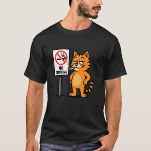 Cat Smoking Cigarette T T-Shirt