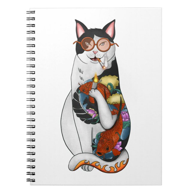 cat smoking notebook (Front)
