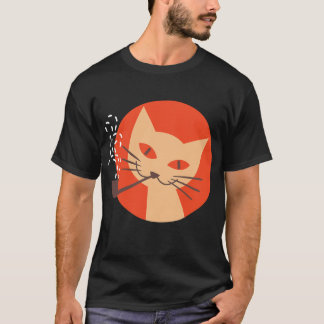 Cat Smoking Pipe Retro vintage matchbox design T-Shirt