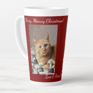 Cat Snow Globe, Image Names Text, Customize, Latte Mug