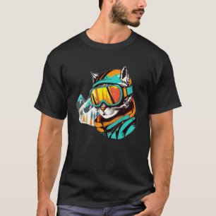 Cat Snowboarder Skier Design For Snowboarders Who  T-Shirt