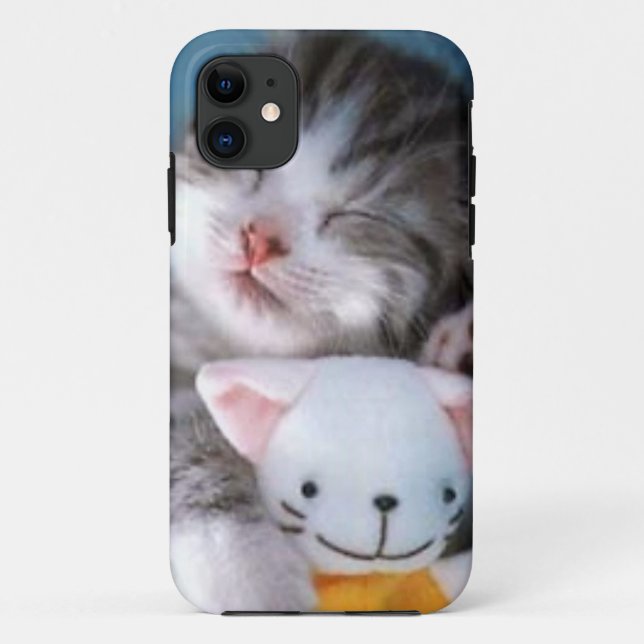 cat snuggles iphone cover case (Back)