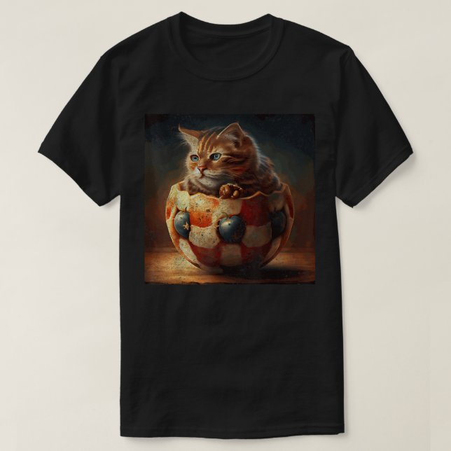 Cat Soccer Apple Pie  T-Shirt (Design Front)