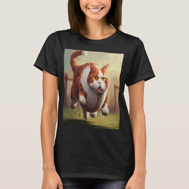 Cat Soccer Bacon And Eggs T-Shirt (Front)