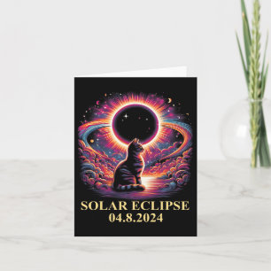 Cat Solar Eclipse 2024 Totality April 8 Men Women  Card