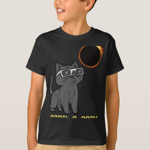 Cat Solar Eclipse 2024 Totality April 8 Women Men  T-Shirt