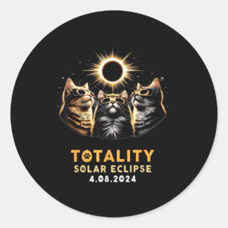 Cat Solar Eclipse Glasses Classic Round Sticker