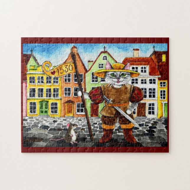 Cat, souris folklore estonien puzzle puzzle (Horizontal)