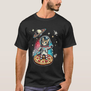 Cat Space Gifts Cat Mom Cat Dad Astronaut Cat Pizz T-Shirt