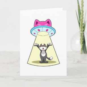 Cat Spaceship Card