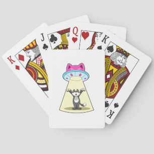Cat Spaceship Playing Cards