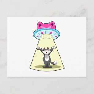 Cat Spaceship Postcard