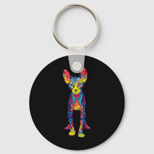 Cat Sphynx Funny Cat Lover Gifts For Men Keychain