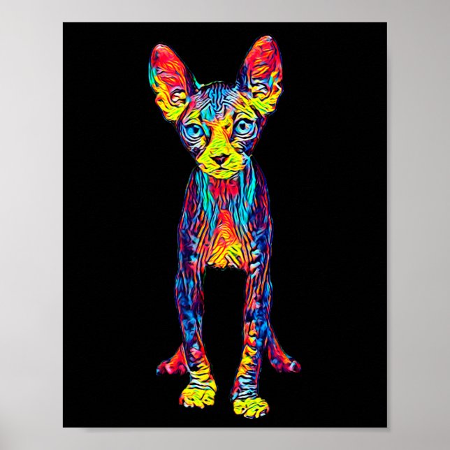 Cat Sphynx Funny Cat Lover Gifts For Men  Poster (Front)