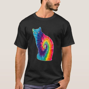 Cat Spiral Tie Dye Psychology T-Shirt