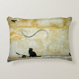 Cat, Spoon and Mischief Accent Pillow
