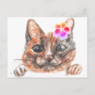 Cat Spring Greeting Card