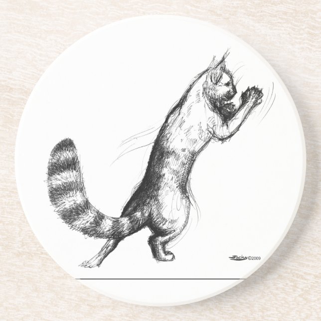 Cat Springing2 Coaster (Front)