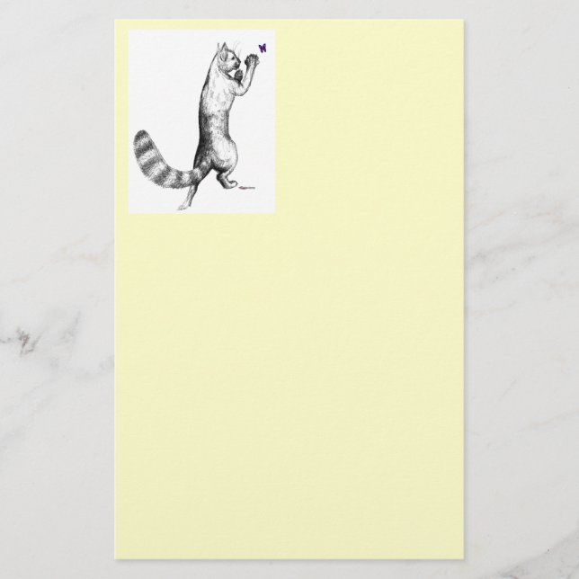 Cat Springing Stationery (Front)