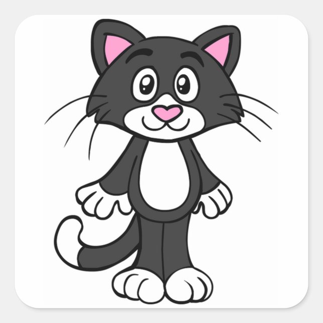 Cat Square Sticker (Front)