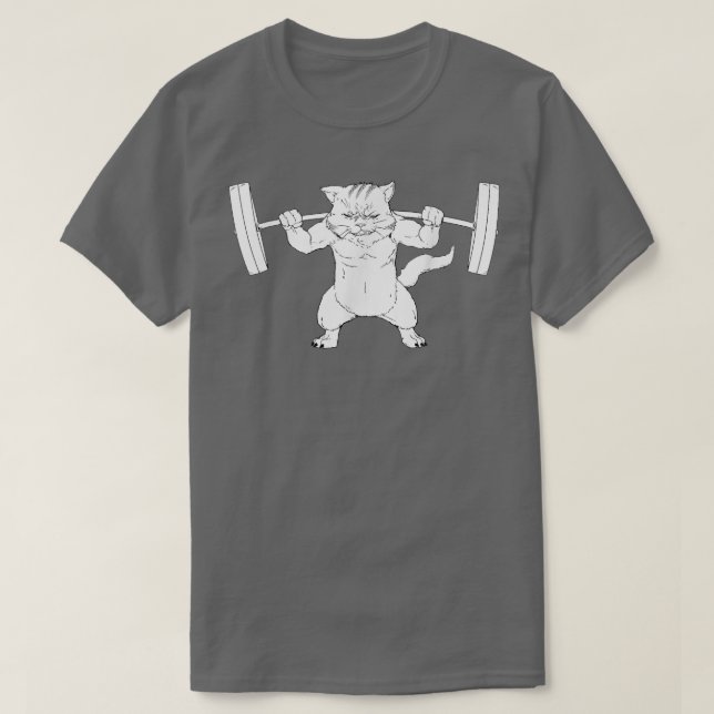Cat Squat Powerlifting  T-Shirt (Design Front)