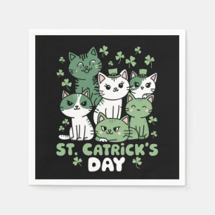 Cat St Patrick's Day Funny Catrick's Day Napkin