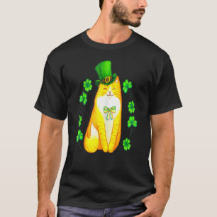 Cat St Patrick's Day Green Saint Patty Women Boys T-Shirt