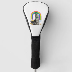 Cat St Patricks Day Leprechaun Costume Shamrock Gi Golf Head Cover