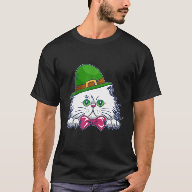 Cat St Patricks Day T-Shirt (Front)