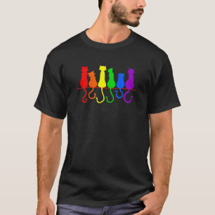 Cat Stack Rainbow Gay Pride LGB Animal Pet T-Shirt
