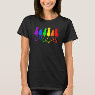 Cat Stack Rainbow Gay Pride  Lgbt Animal Pet  1 T-Shirt