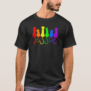 Cat Stack Rainbow Gay Pride Lgbt Animal Pet 1 T-Shirt