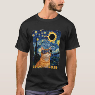 Cat Stargazer u2013 Solar Eclipse 03.29.2025 T-Shirt