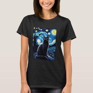Cat starry night van gogh cat for cat lover 1 T-Shirt
