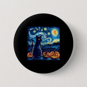 Cat Starry Night Van Gogh Cat For Cat Lover Cat Da 2 Inch Round Button