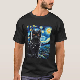 Cat starry night van gogh cat for cat lover Gift T-Shirt