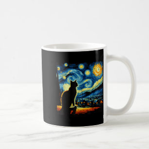 Cat Starry Night Van Gogh Kitty Painting Art Women Coffee Mug