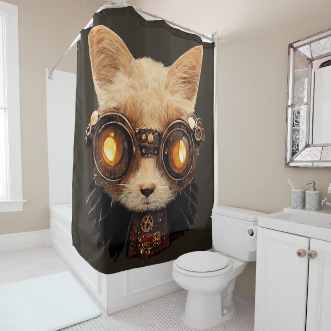 Cat Steampunk Gothic Retro Kitty Portrait (In Situ)