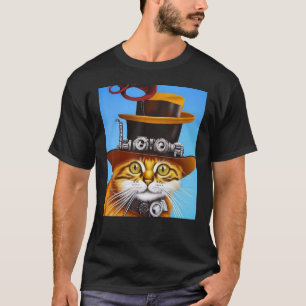 Cat Steampunk Steam Punk Kitten Fantasy Gothic AI T-Shirt