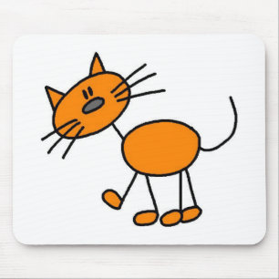 Cat Stick Figure Mousepad