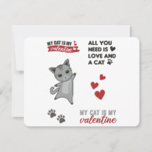 Cat Sticker Set My Cat Is My Valentine