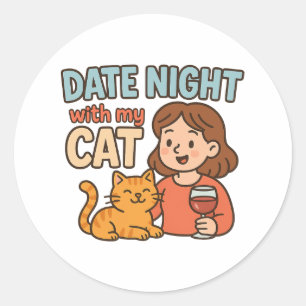 Cat Stickers, Date night with my cat stickers