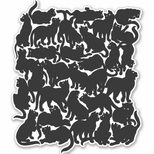 Cat Stickers Personalized Black Cat Decals Sticker (Front)