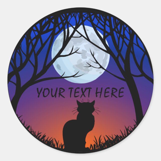 Cat Stickers Personalized Black Cat Stickers (Front)