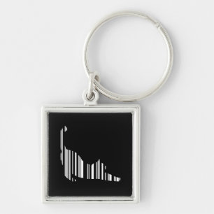 CAT STRETCHING BAR CODE Pet Barcode Pattern Keychain