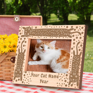 Cat Stretching Etched Frames