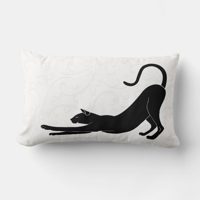 Cat Stretching Lumbar Pillow (Front)