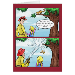 Cat Stuck In Tree Cartoon