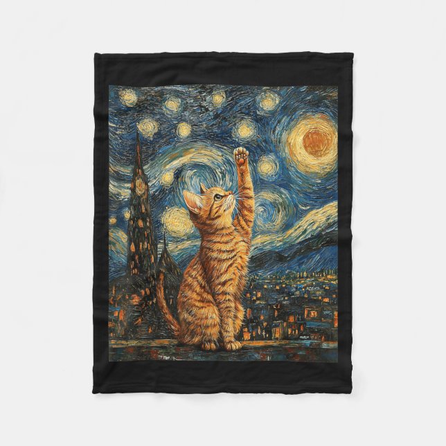 Cat Style Art Funny Graphic Fleece Blanket (Front)